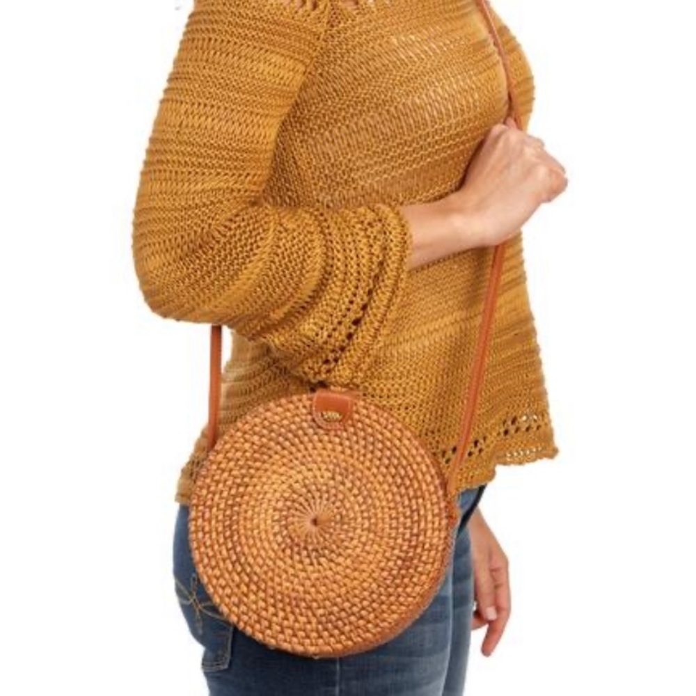 Rattan Crossbody Purse NWOT